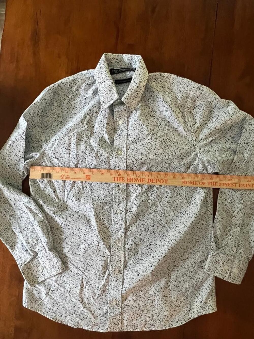 Mens Nick Graham Stretch Modern Fit Long Sleeve Button Up Shirt, Size M
